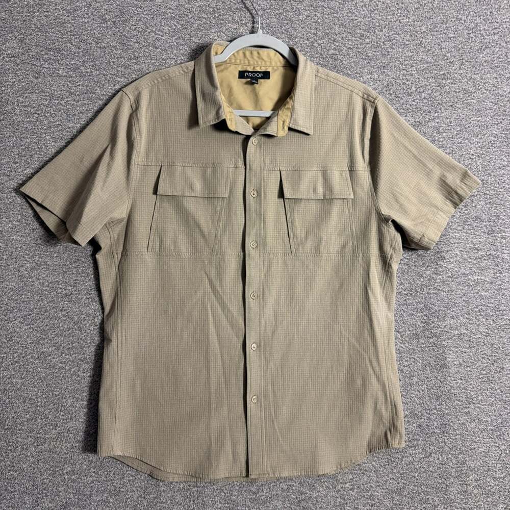 Huckleberry Proof Men's Size Large Vented Field Short Sleeve Button Up Shirt